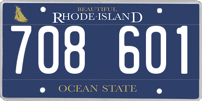 RI license plate 708601