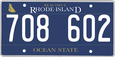 RI license plate 708602