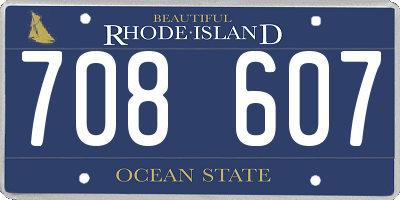 RI license plate 708607