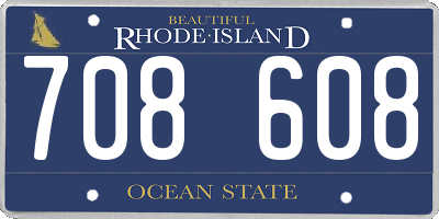 RI license plate 708608