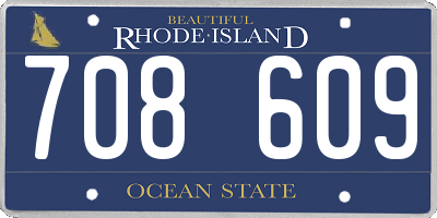 RI license plate 708609