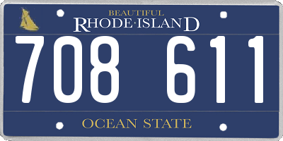 RI license plate 708611
