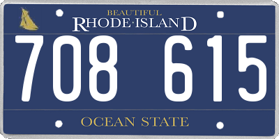 RI license plate 708615