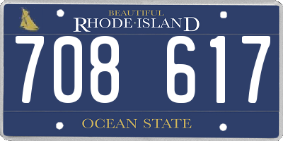 RI license plate 708617
