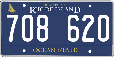 RI license plate 708620