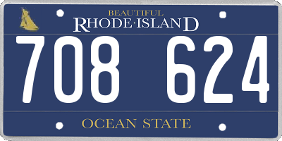 RI license plate 708624