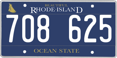 RI license plate 708625
