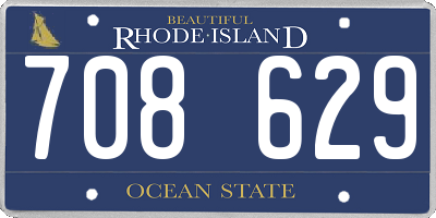 RI license plate 708629