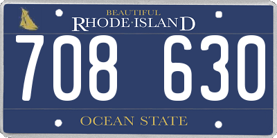 RI license plate 708630