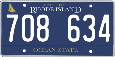 RI license plate 708634