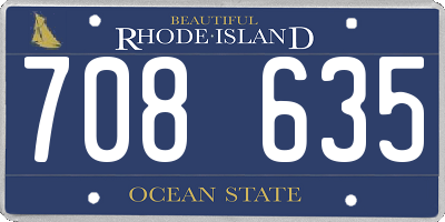 RI license plate 708635