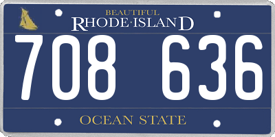 RI license plate 708636