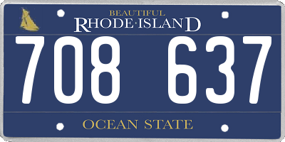 RI license plate 708637