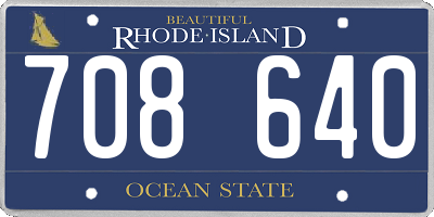 RI license plate 708640