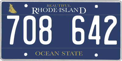 RI license plate 708642