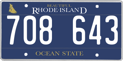 RI license plate 708643