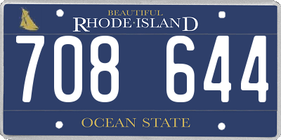 RI license plate 708644