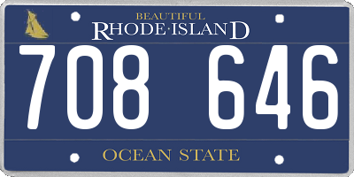 RI license plate 708646