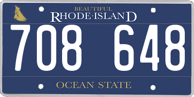 RI license plate 708648