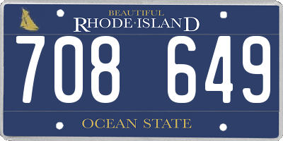 RI license plate 708649