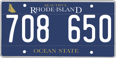 RI license plate 708650
