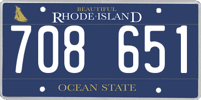 RI license plate 708651
