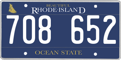 RI license plate 708652