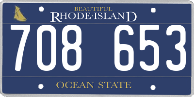 RI license plate 708653