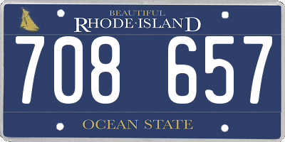 RI license plate 708657