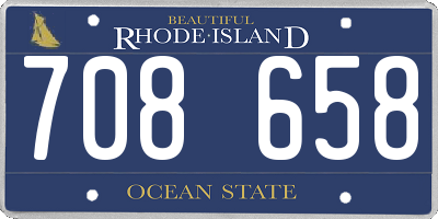 RI license plate 708658
