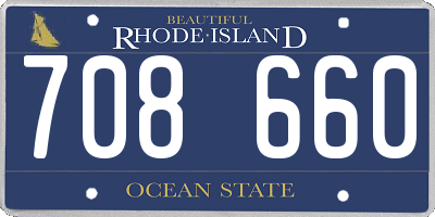 RI license plate 708660