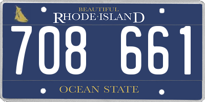 RI license plate 708661