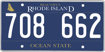 RI license plate 708662