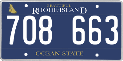 RI license plate 708663