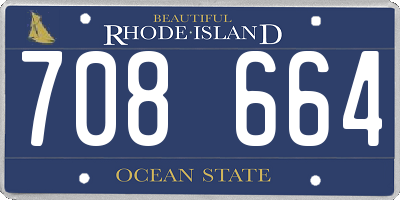 RI license plate 708664