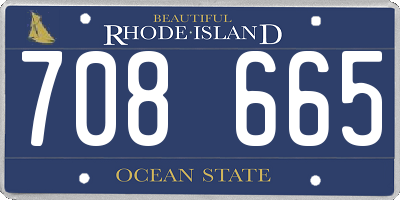 RI license plate 708665