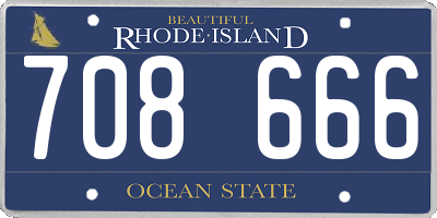 RI license plate 708666
