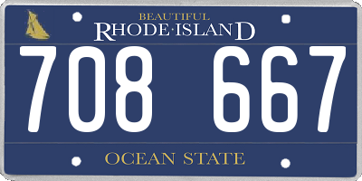 RI license plate 708667