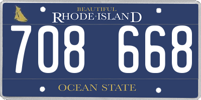 RI license plate 708668