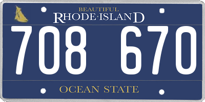 RI license plate 708670