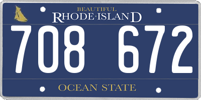 RI license plate 708672