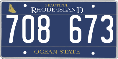 RI license plate 708673