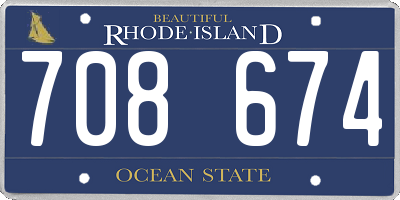 RI license plate 708674