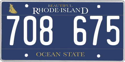 RI license plate 708675
