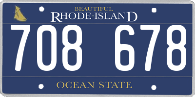 RI license plate 708678