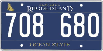 RI license plate 708680