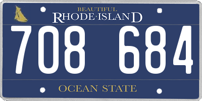 RI license plate 708684