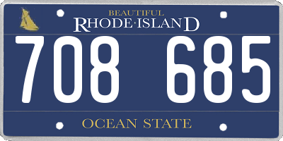 RI license plate 708685