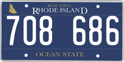 RI license plate 708686