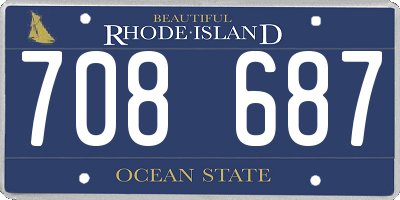 RI license plate 708687